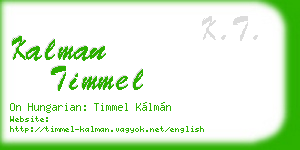 kalman timmel business card