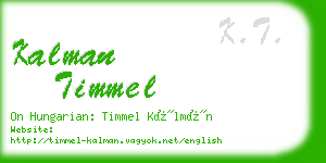 kalman timmel business card